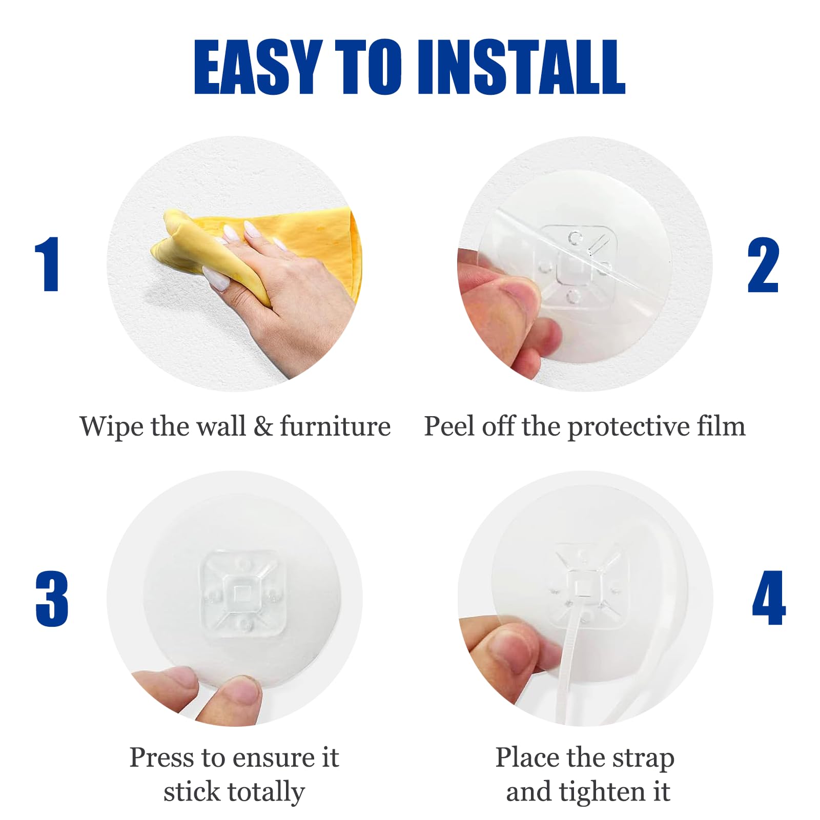 MUUPEG drill-free wall anchor installation is quick and residue-free.