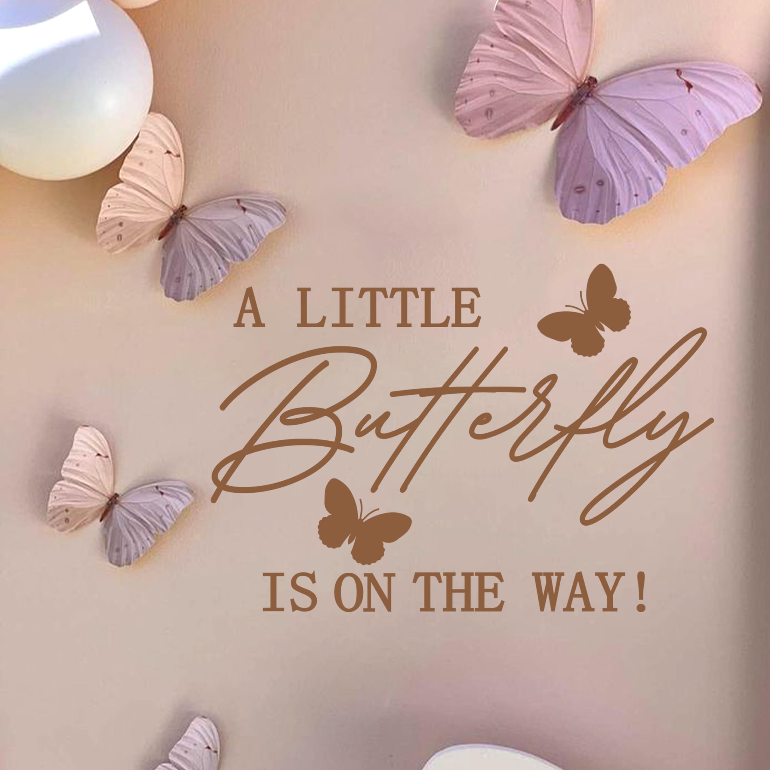 MUWEOL baby shower decor with butterfly stickers brightens glass surfaces for festive celebrations.