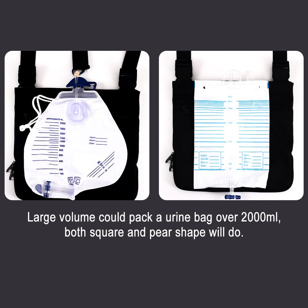 MUYU urine bag cover bottom zip opening enables easy drainage.
