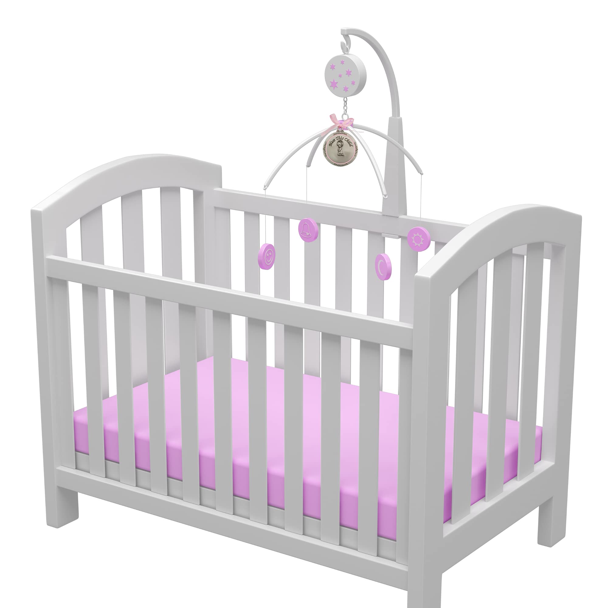 McVan crib medal engravable round pink ribbon for personalized nursery memento