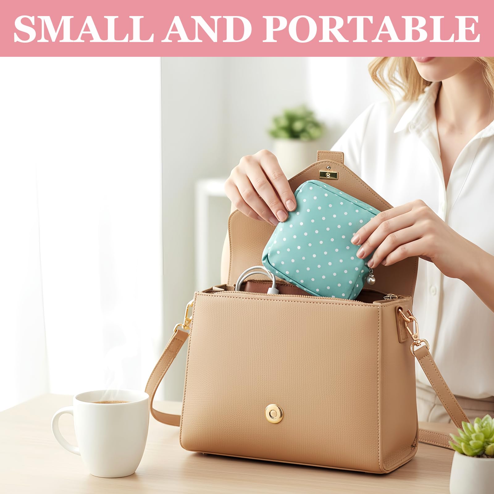 MveLwodx period bag pack-friendly, travel-ready organization