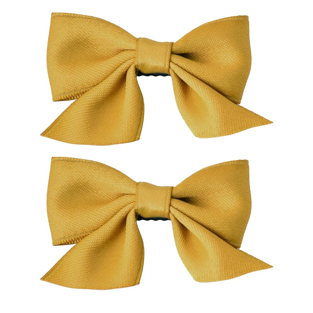 MXXGMYJ toddler yellow bowknot clip, front view, secure grip for fine hair