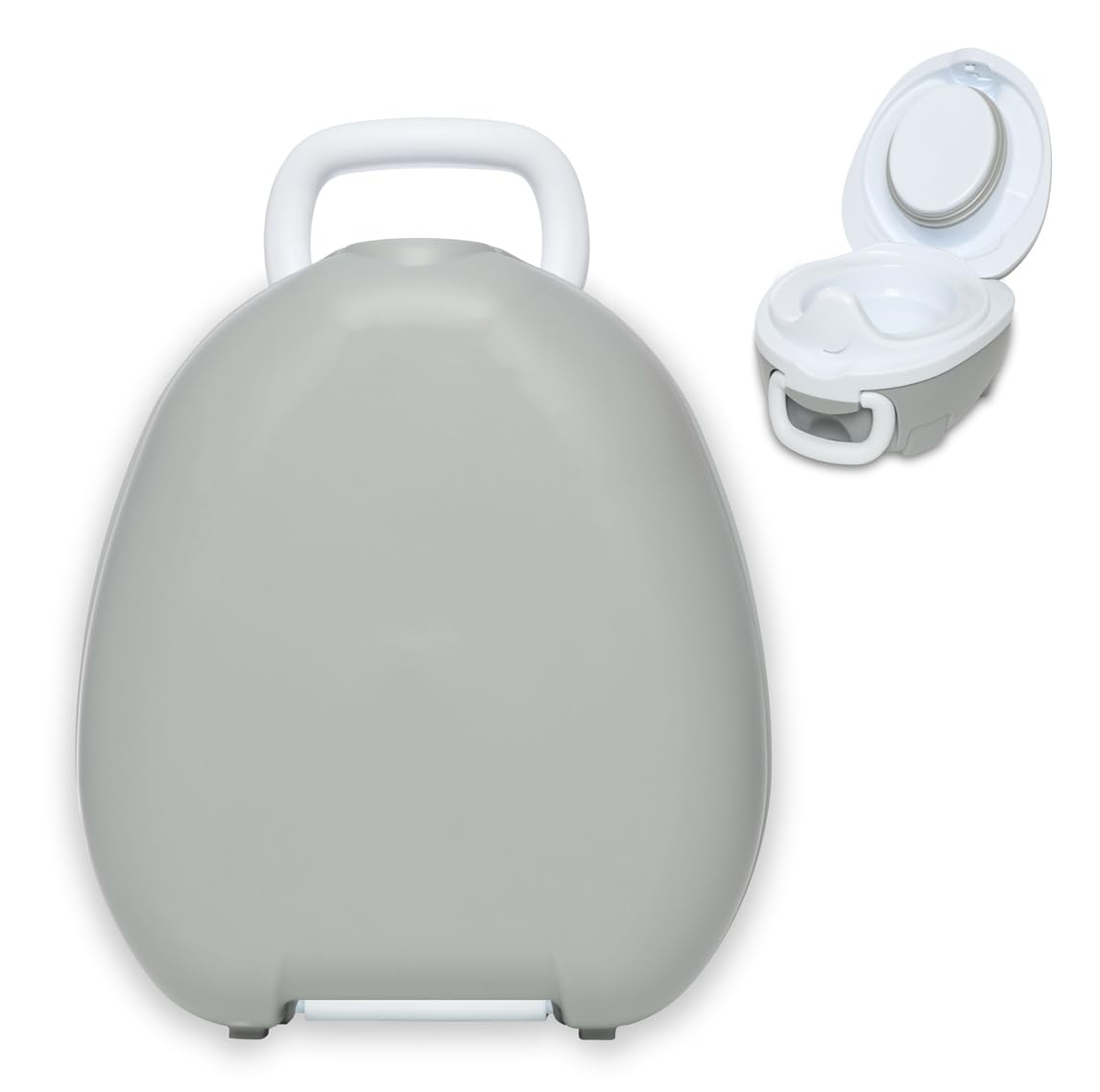 My Carry Potty grey pastel travel potty compact design for easy packing and on-the-go use.