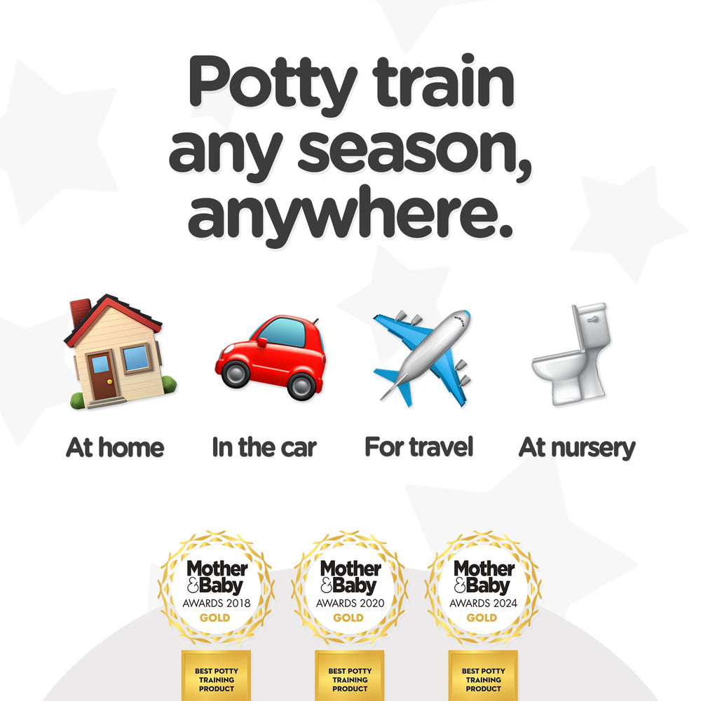 My Carry Potty non-slip feet provide stability for confident sitting.