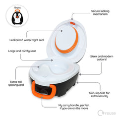 Penguin Travel Potty with leak-proof seal to prevent mess