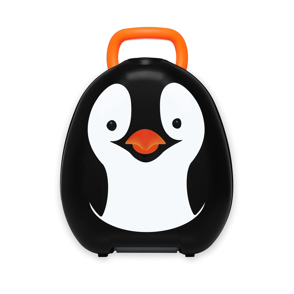Penguin Travel Potty with tall splashguard for boys and girls