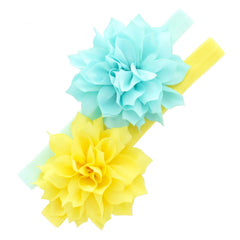 My Lello petal headband in light blue on newborn, soft stretch for daily wear.