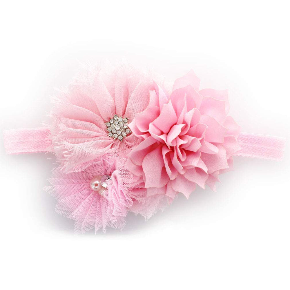 My Lello headband with shabby flower cluster, a vintage photo prop for baby styling