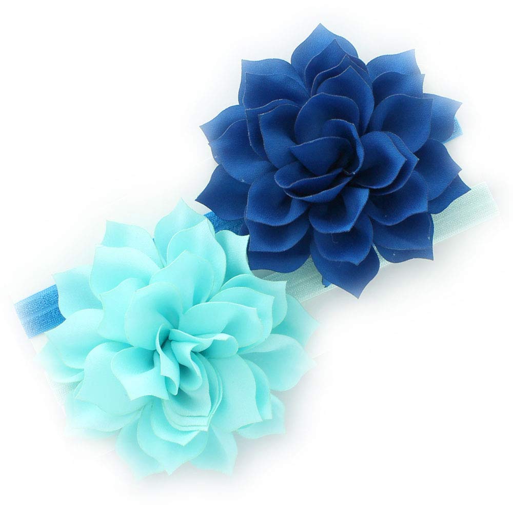 My Lello petal flower headbands set of 2 in light blue and nautical blue, everyday wear