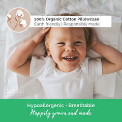 My Little North Star travel-friendly toddler pillow shown compact for trips.