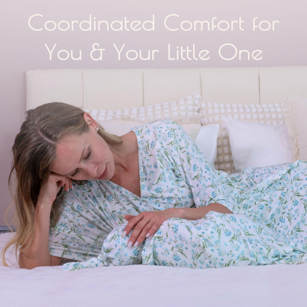 MY LITTLE ZONE baby boy photoshoot outfit pairs with the botanical blue blanket.