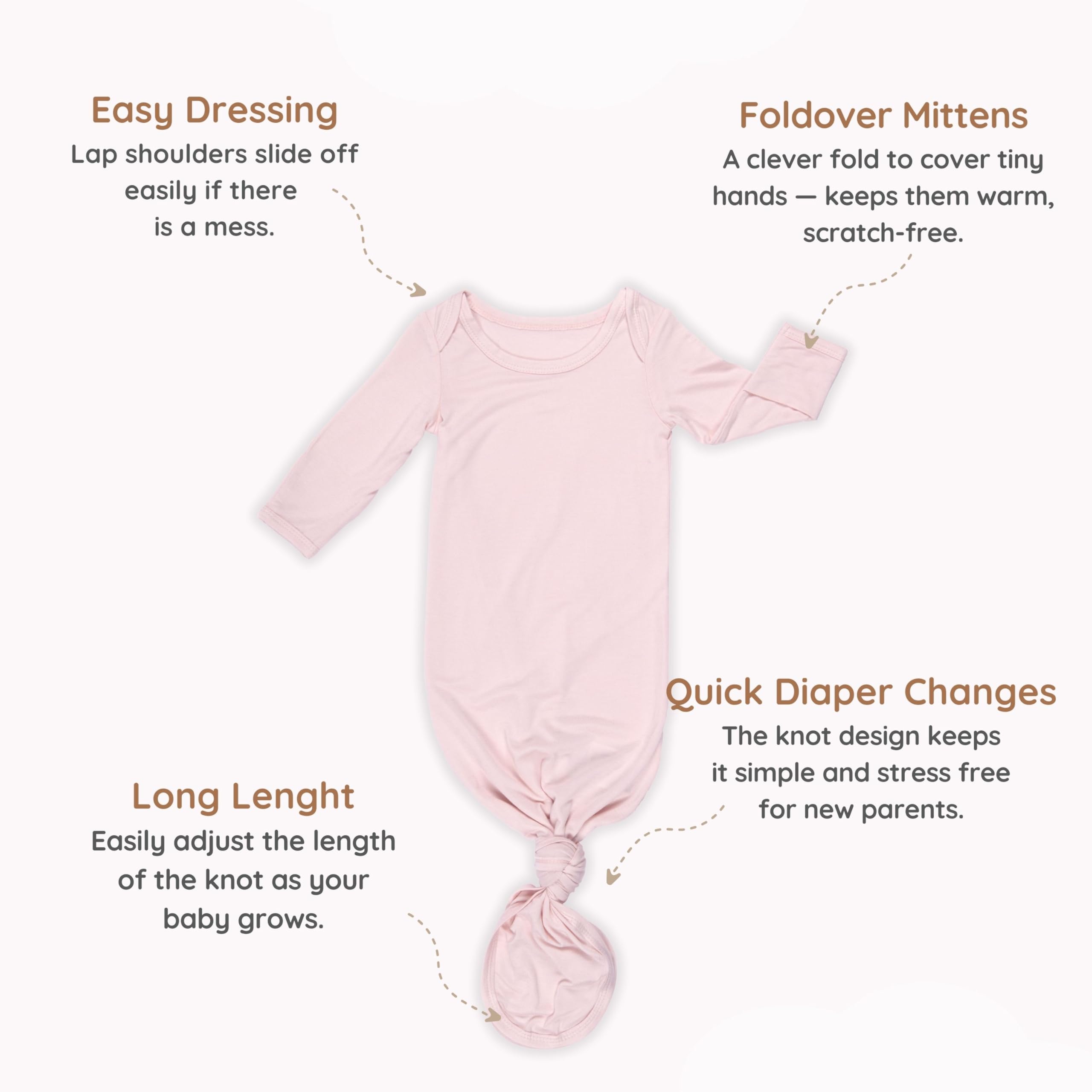 MY LITTLE ZONE baby cap with gown set ideal for quick diaper changes and going home.