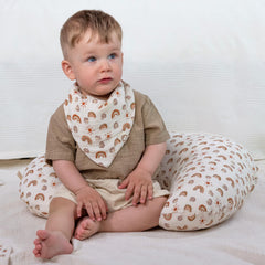 MY LITTLE ZONE beige close-up nursing pillow cover shows durable fabric