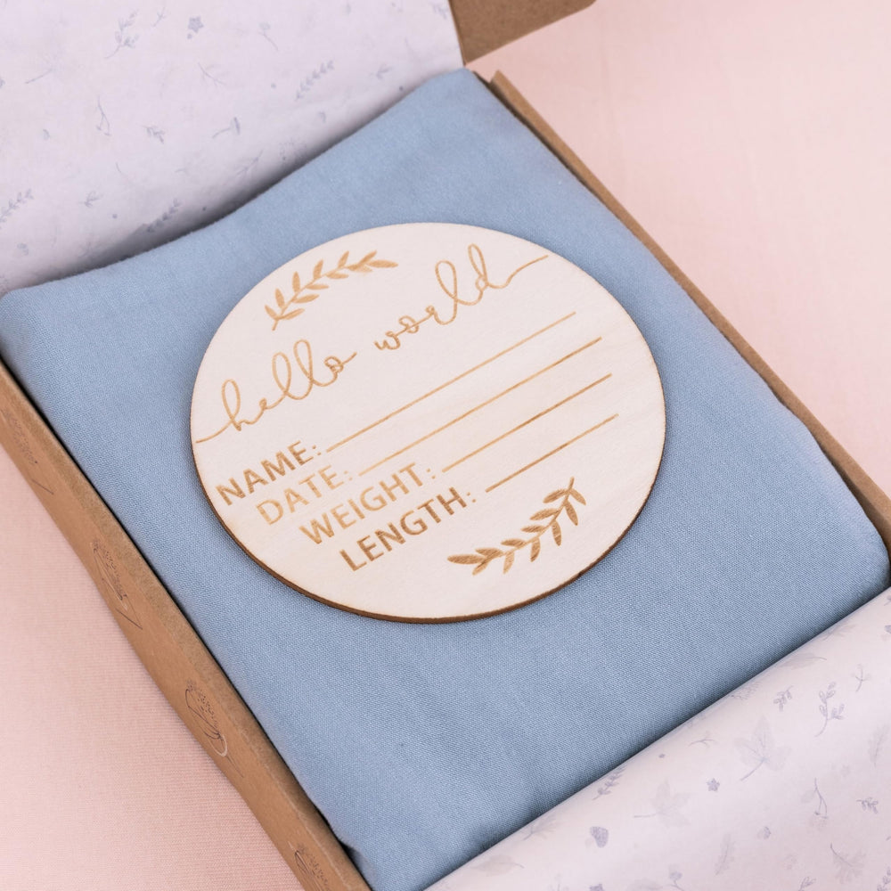 MY LITTLE ZONE birth announcement card included for first photos and keepsake.
