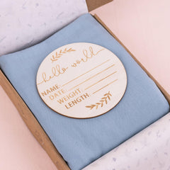 MY LITTLE ZONE birth announcement card included for first photos and keepsake.