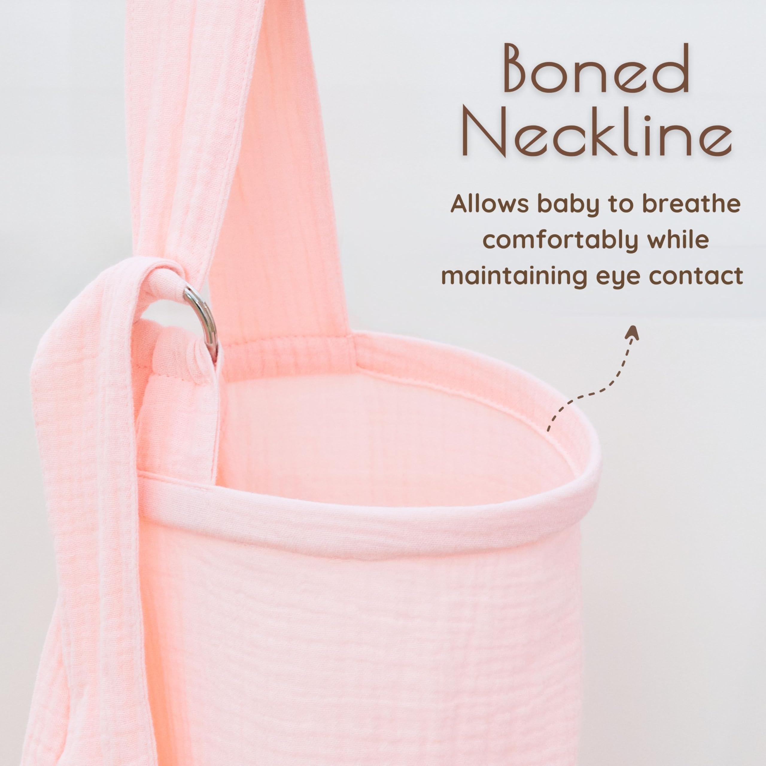 MY LITTLE ZONE muslin nursing cover pink adjustable neck opening for a personalized fit.