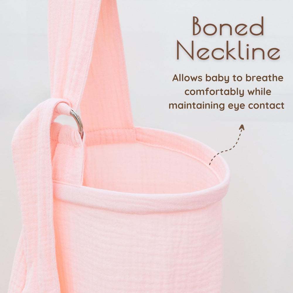 MY LITTLE ZONE muslin nursing cover pink adjustable neck opening for a personalized fit.