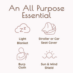 MY LITTLE ZONE muslin nursing cover pink car seat and stroller cover protects baby on the go.