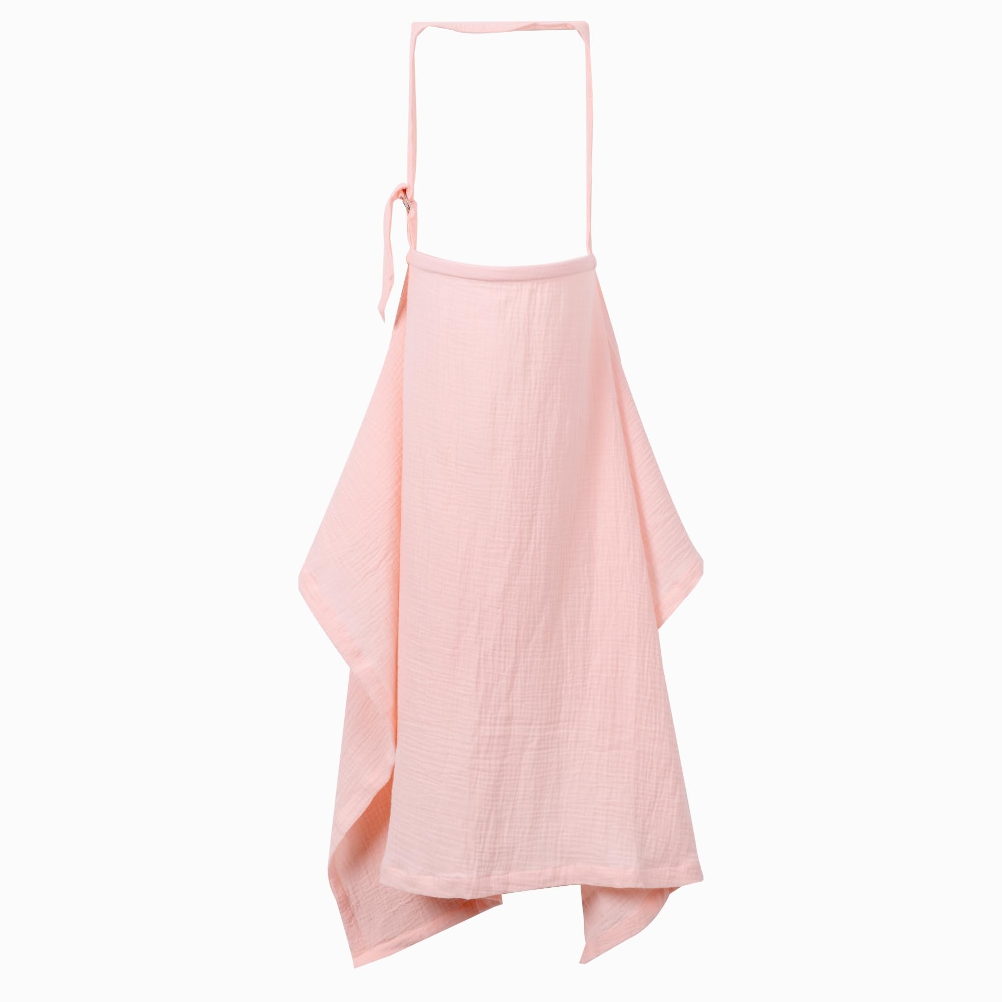 MY LITTLE ZONE muslin nursing cover pink front view offers discreet feeding and breathable comfort.