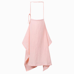 MY LITTLE ZONE muslin nursing cover pink front view offers discreet feeding and breathable comfort.