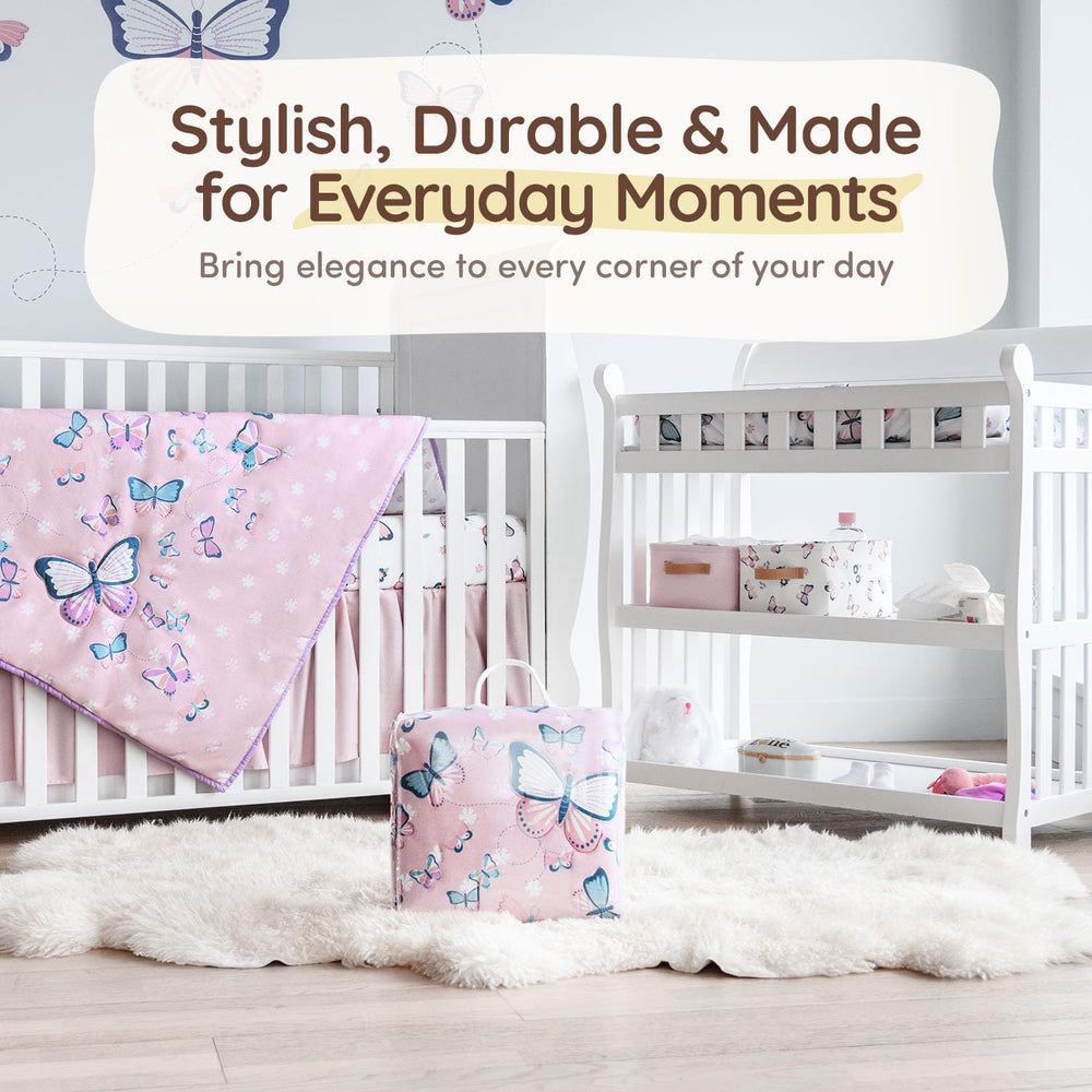 MY LITTLE ZONE printed nursery bin butterfly design adds playful charm.