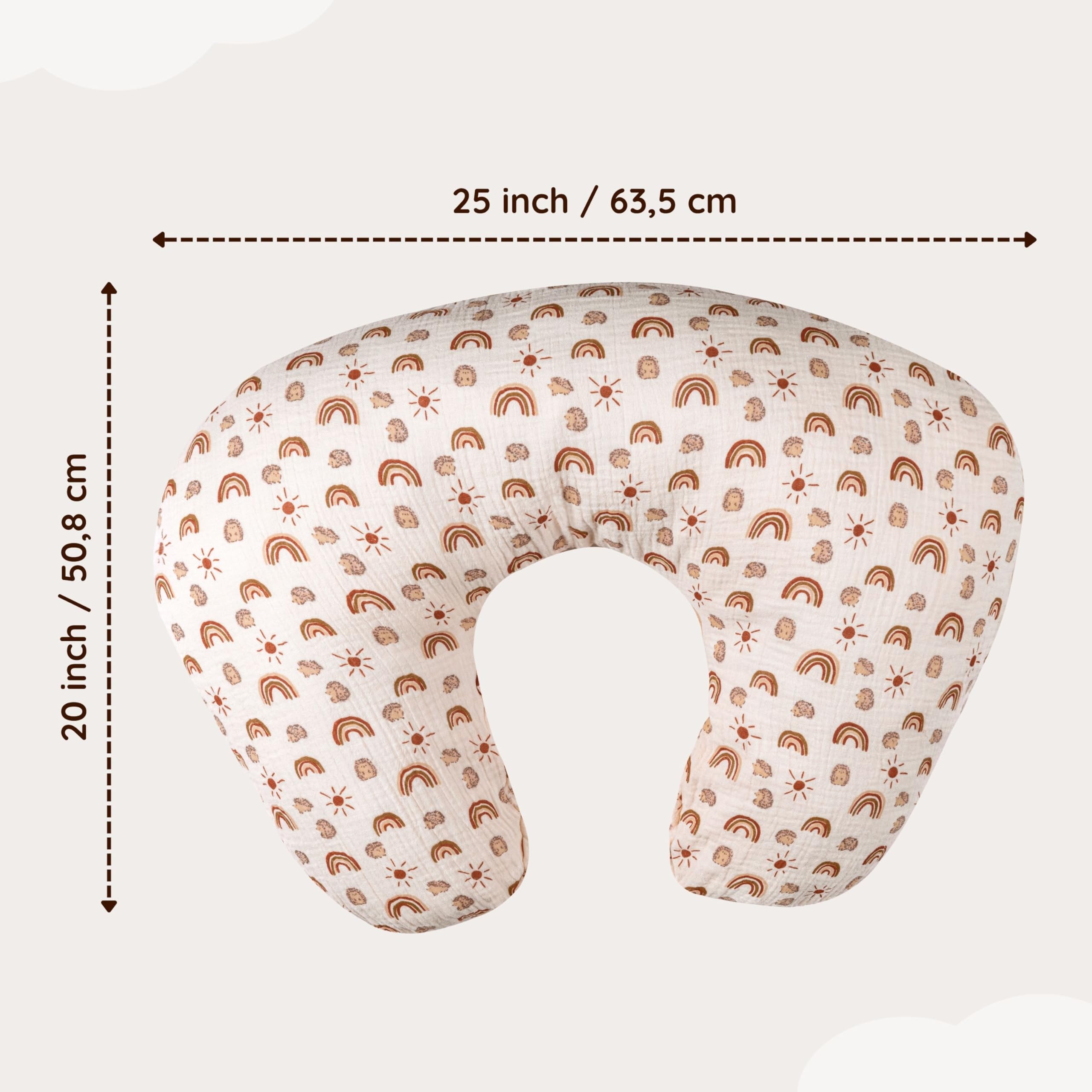 MY LITTLE ZONE solid beige nursing pillow cover for neutral nursery styling