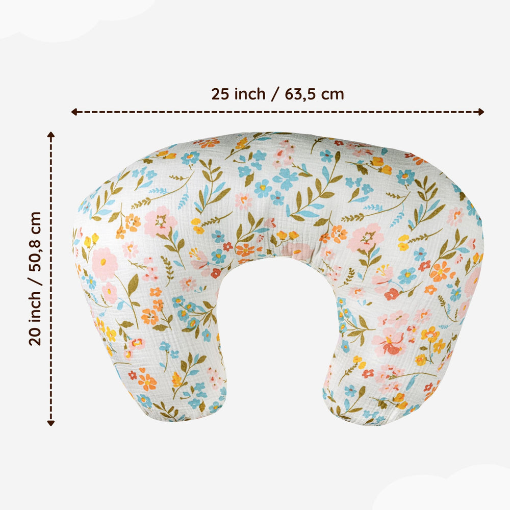MY LITTLE ZONE solid pink nursing pillow cover offers a non-slip, cozy fit.