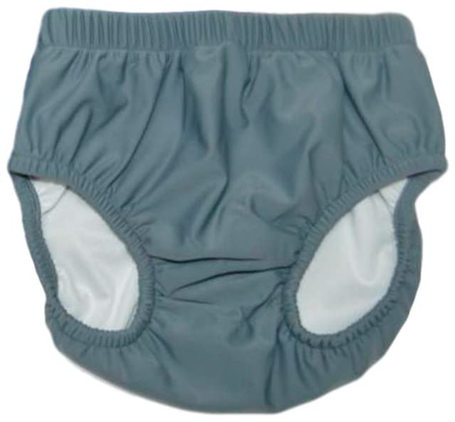 My Pool Pal Swimsters grey adult diaper close-up showing discreet under-swimwear fit.