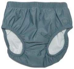 My Pool Pal Swimsters grey adult diaper close-up showing discreet under-swimwear fit.