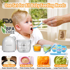 MYAYLYGO containers and tray organized for fresh baby meals.