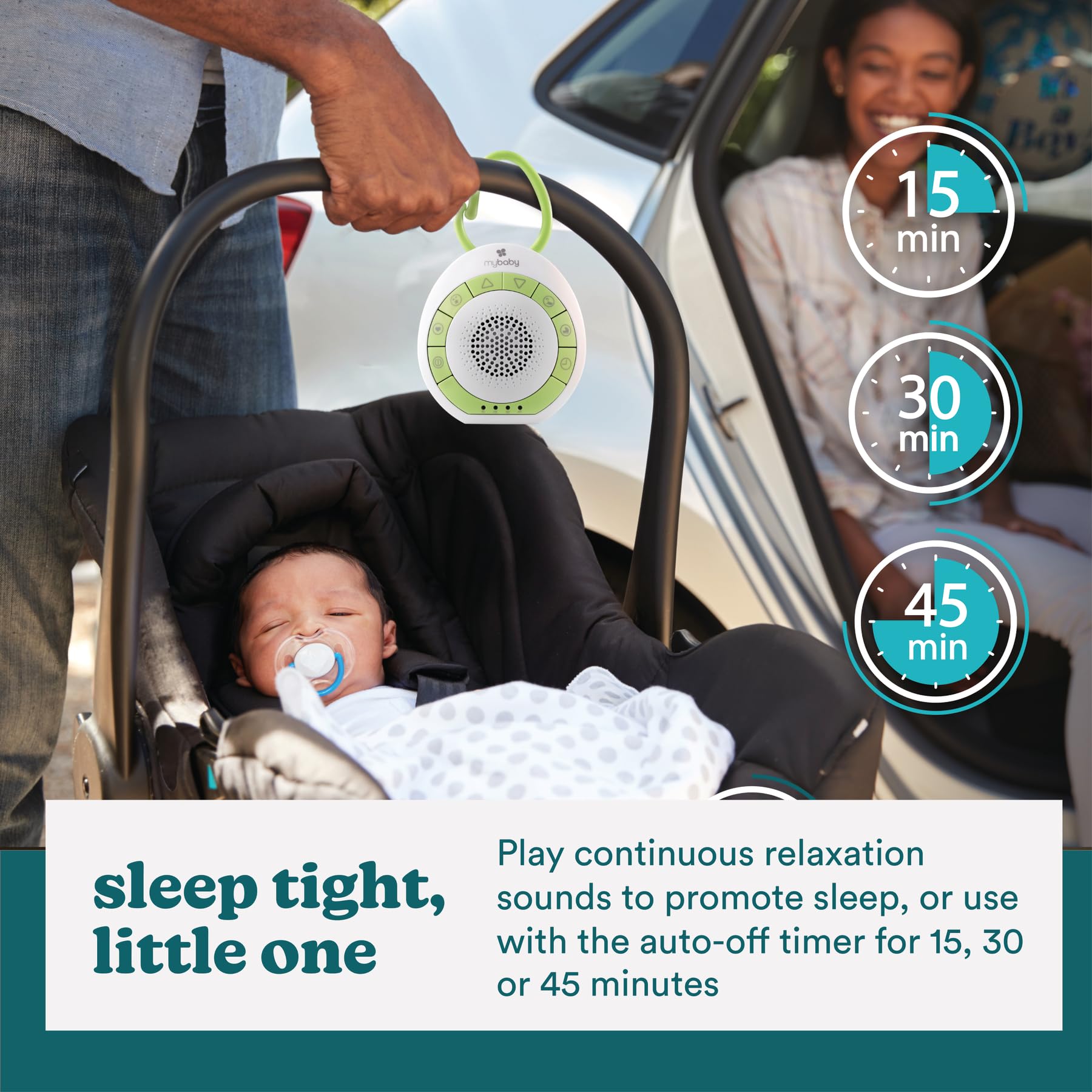 MyBaby ocean sounds evoke a tranquil travel or nursery environment.