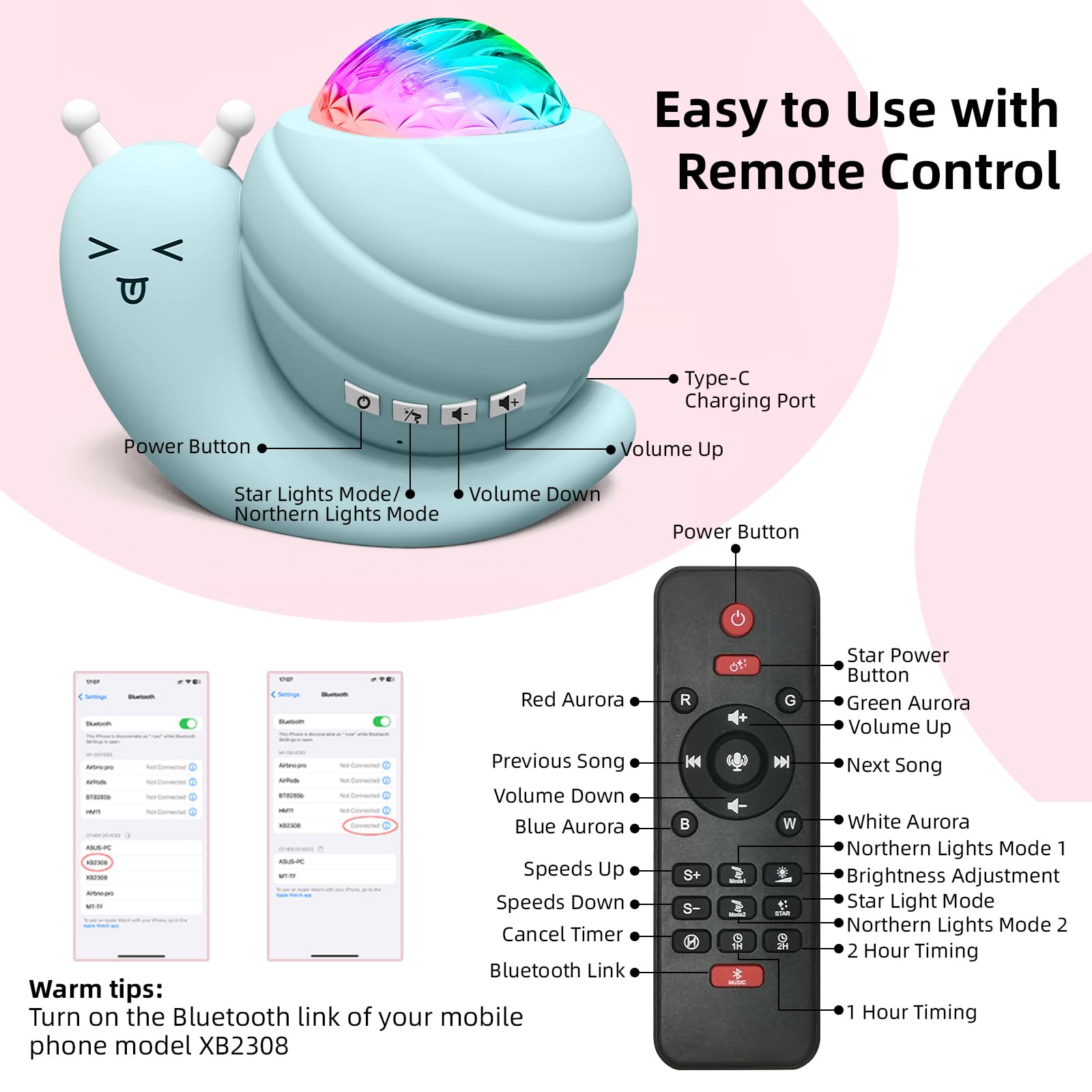 Mycket Star Projector rotates to fill the room with dynamic starry visuals.