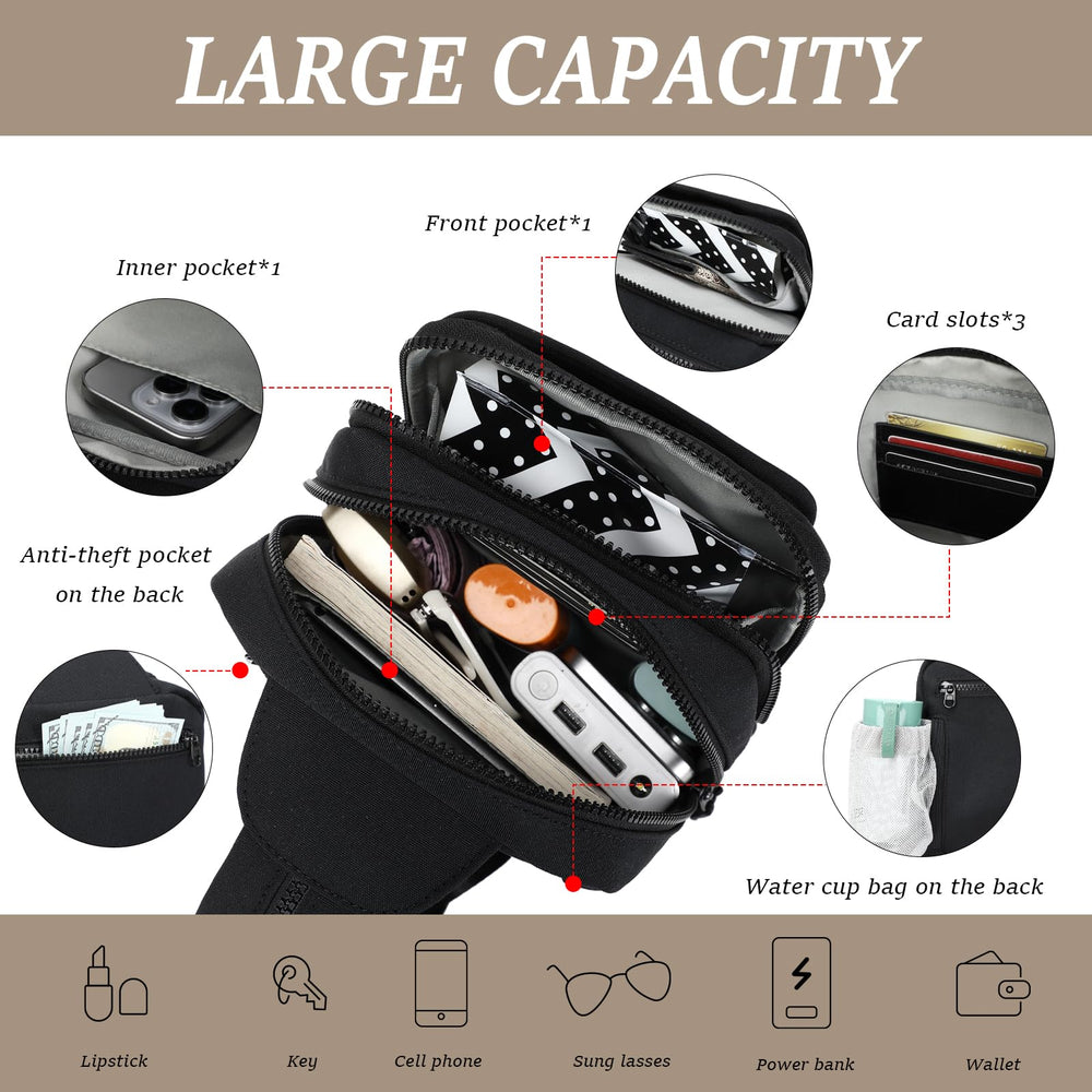 MYHOZEE 2-in-1 convertible sling backpack for versatile wear
