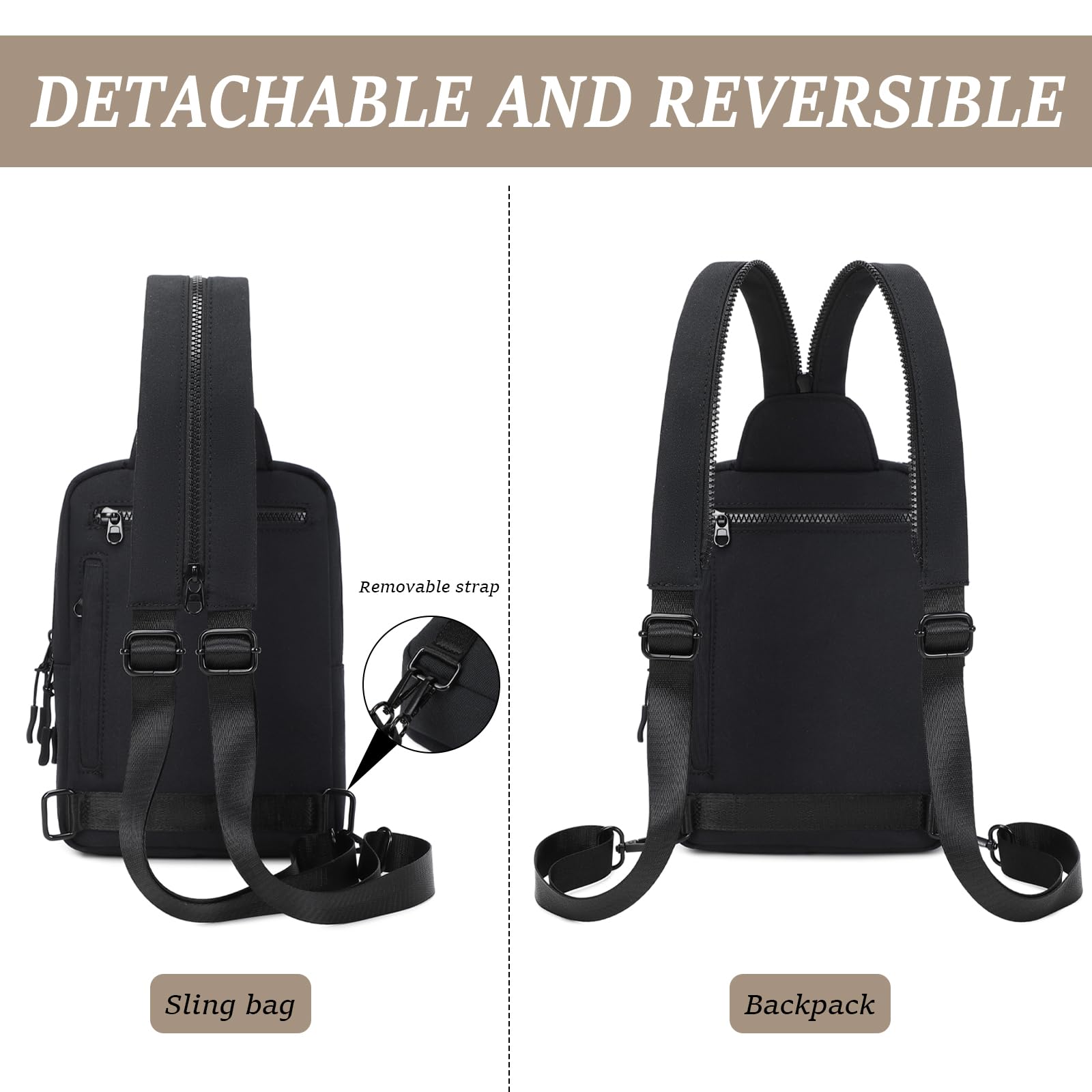MYHOZEE adjustable straps enable right or left-handed wear