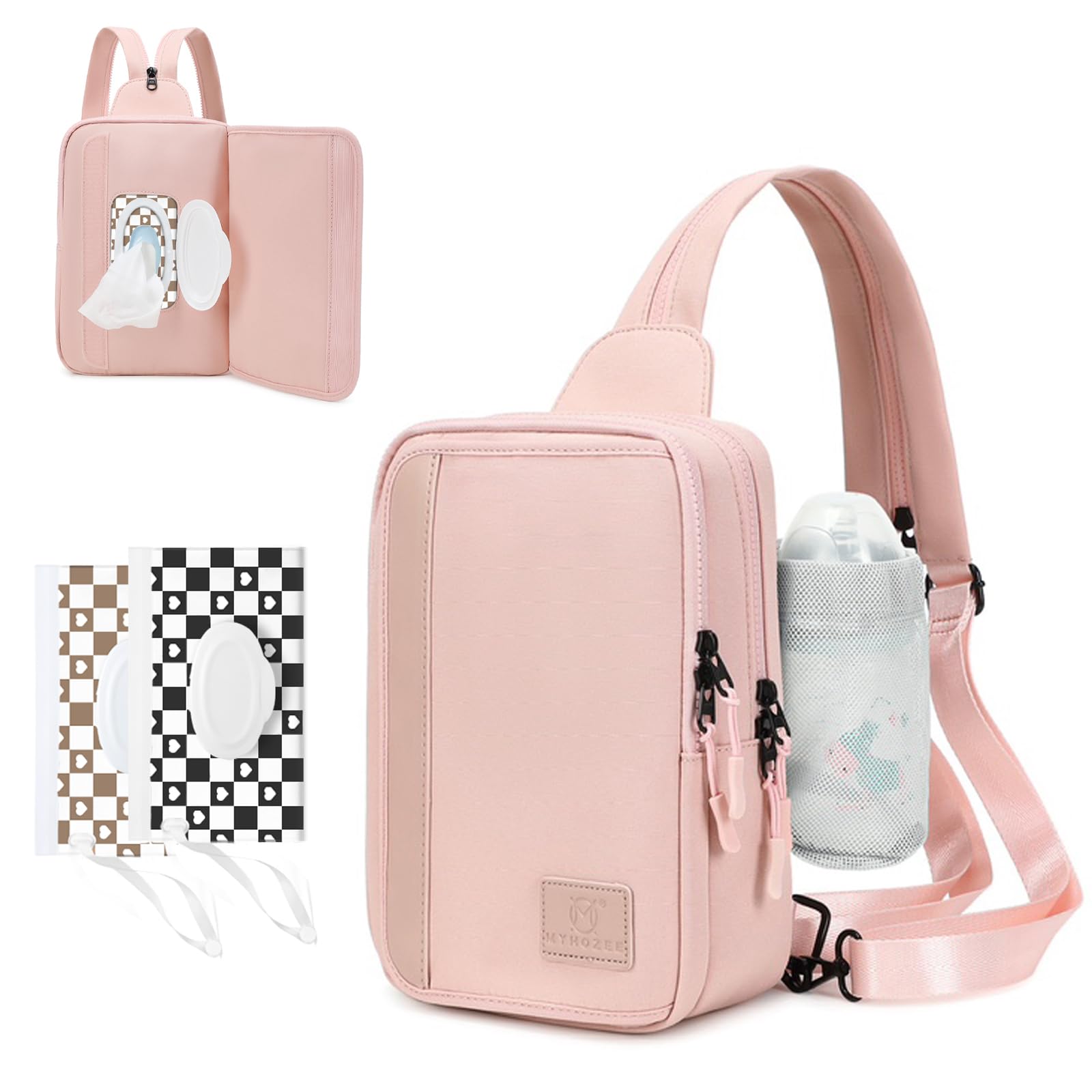 MYHOZEE sling bag with water bottle pocket for easy on-the-go hydration