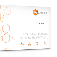 myLAB Box V-Box sample collection demonstrating easy, private at-home sampling.