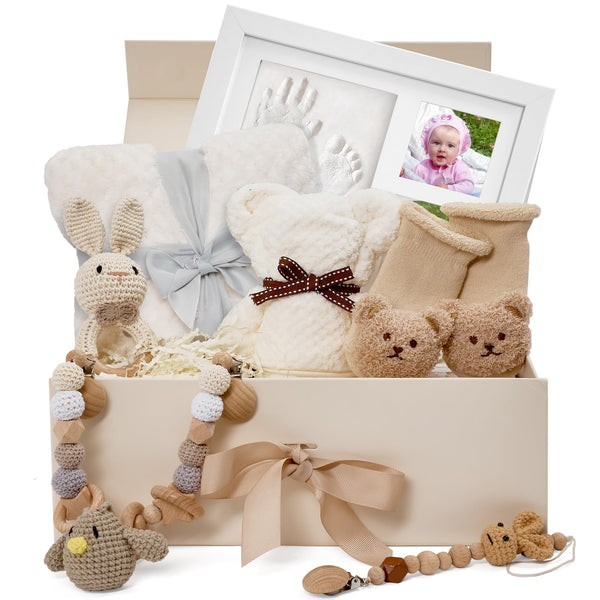 MYLARENTUM handprint and footprint frame kit for newborn keepsakes in a premium gift box