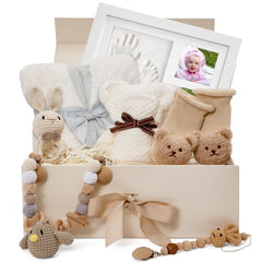 MYLARENTUM handprint and footprint frame kit for newborn keepsakes in a premium gift box