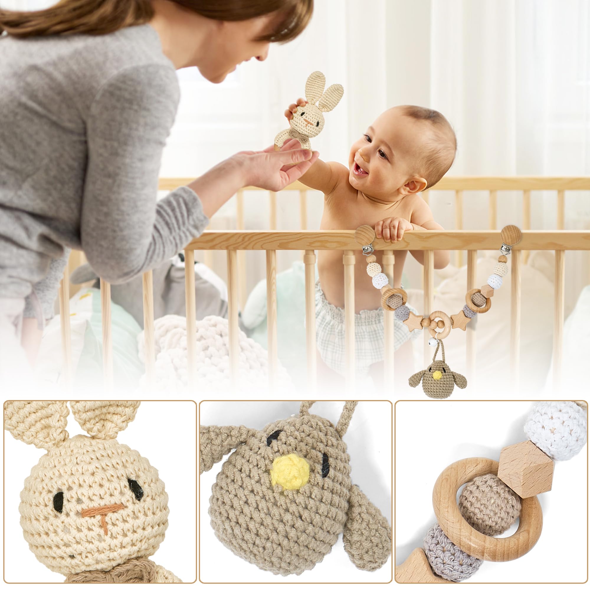 MYLARENTUM knitted rattle and plush blanket for soothing, cozy newborn moments