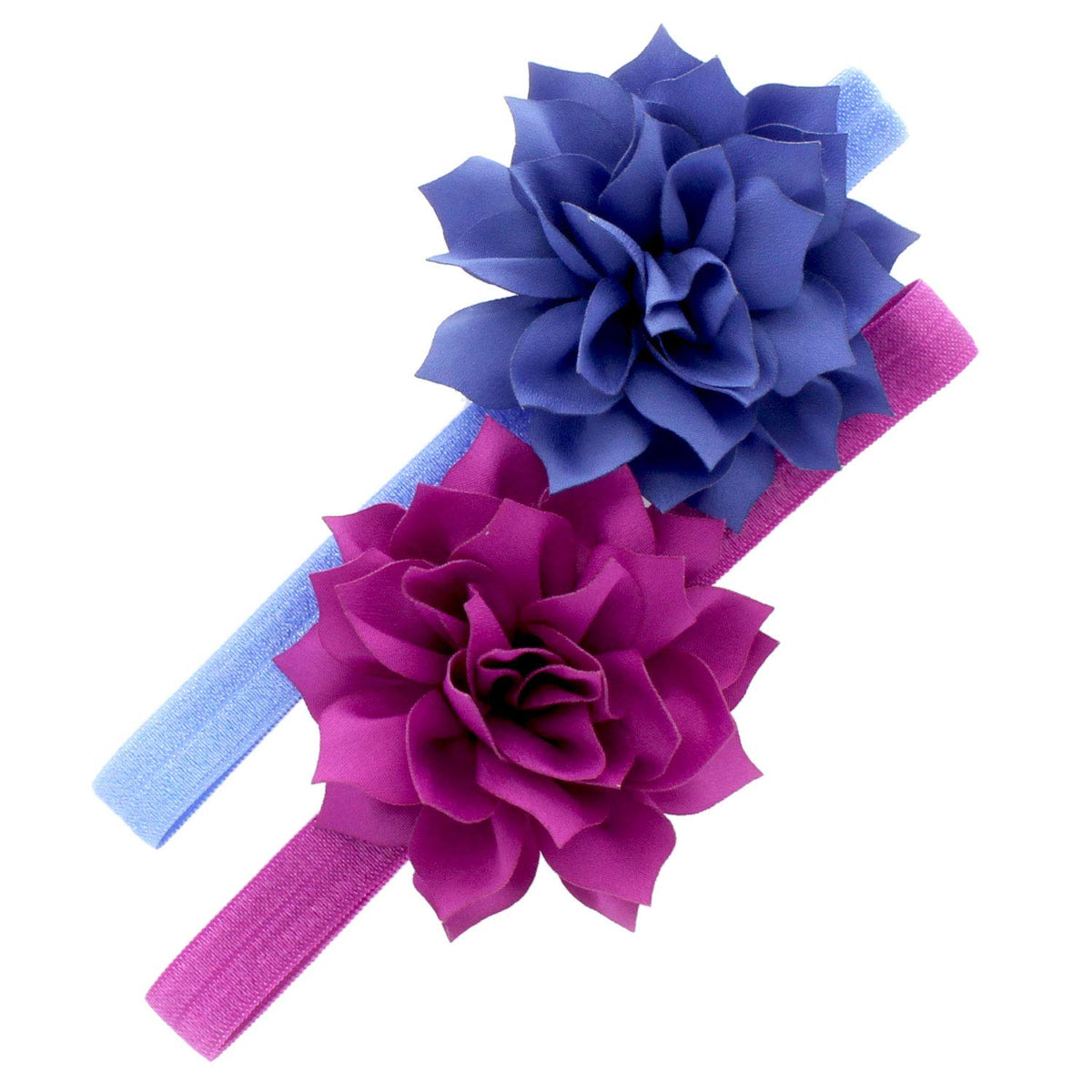 My Lello baby headband with cornflower blue petal for comfy daily wear