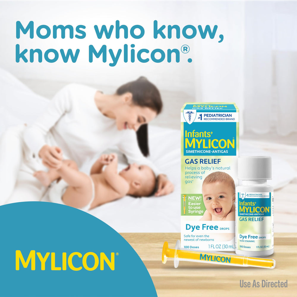 One-ounce Mylicon bottle ensures multiple doses without frequent refills.