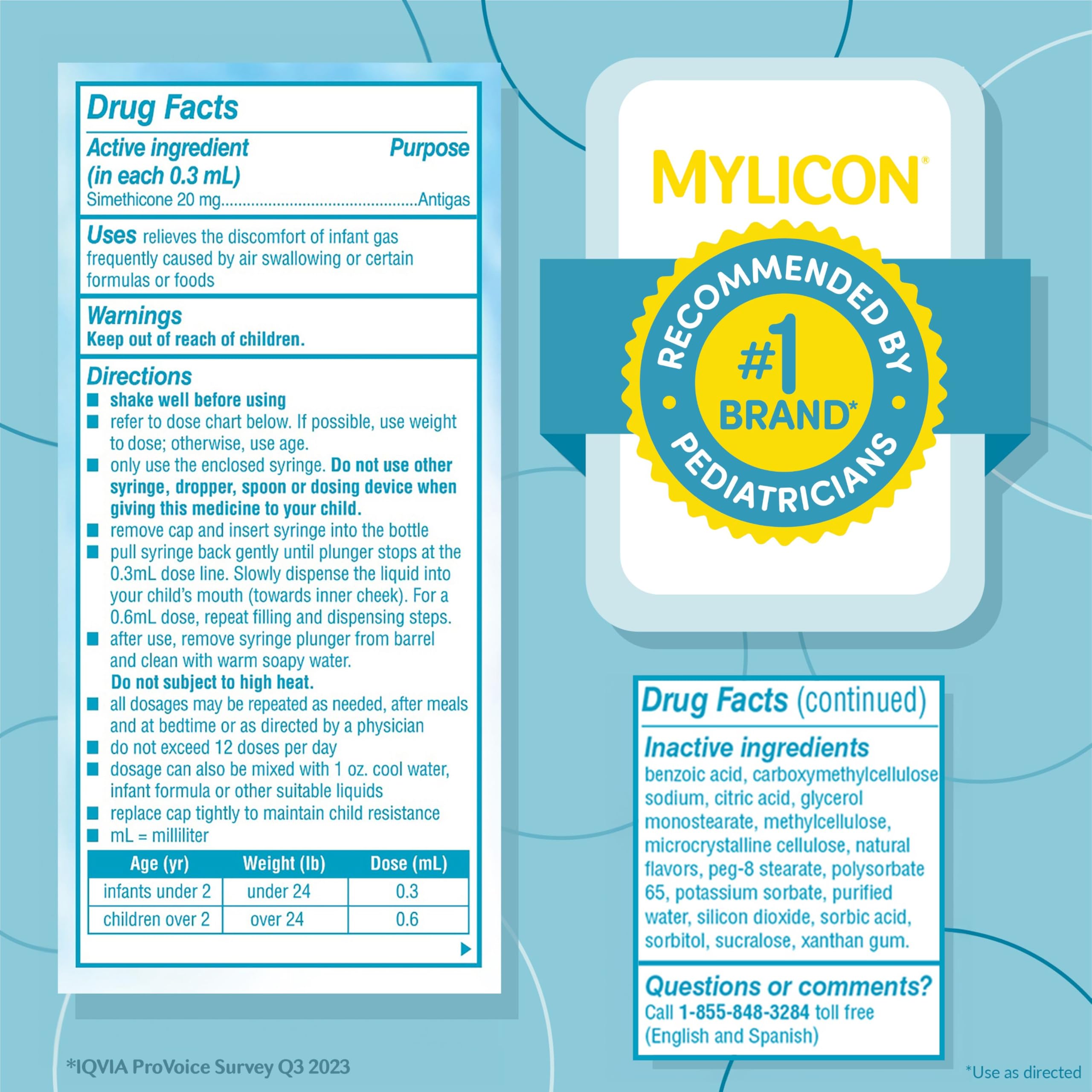 Gluten-free Mylicon drops provide safe, additive-free relief for babies.