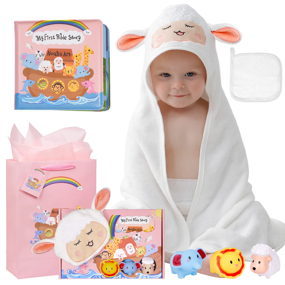 MyMateZoe Noah's Ark towel set offers ultra-soft, highly absorbent newborn care.