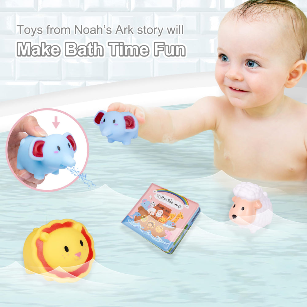 MyMateZoe Noah's Ark bath book supports early learning during bath time.