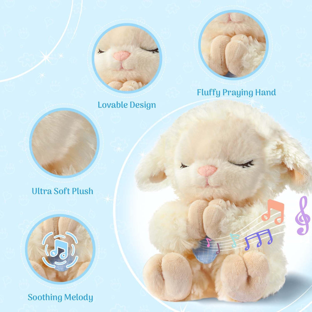 MyMateZoe soft cuddly praying bunny closeup highlighting texture