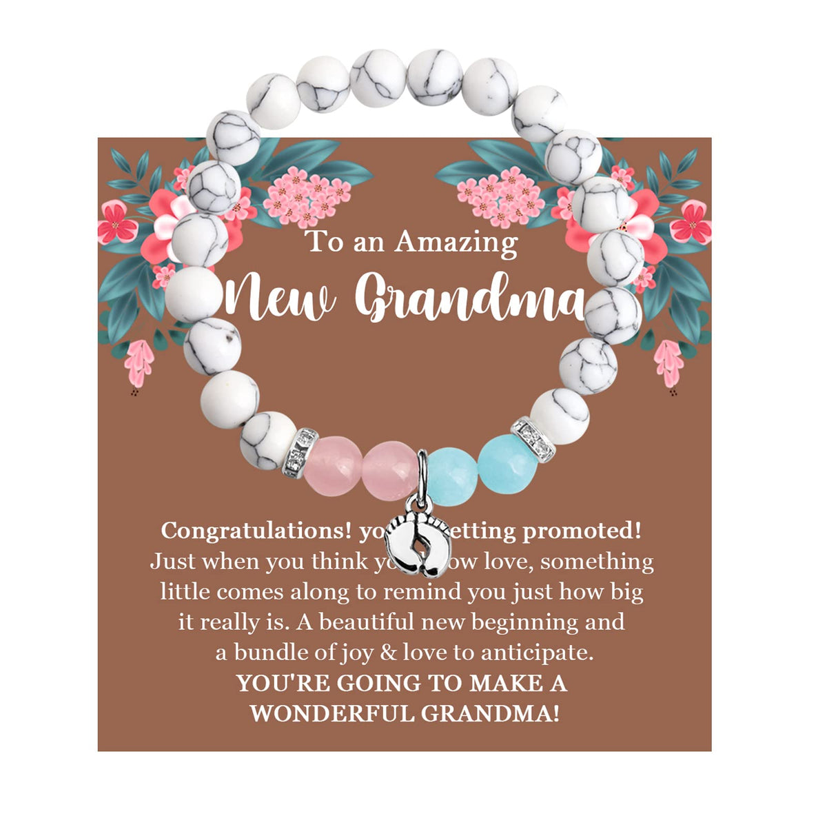 MYOSPARK New Grandma Necklace close-up of pendant and card, highlighting elegant design.