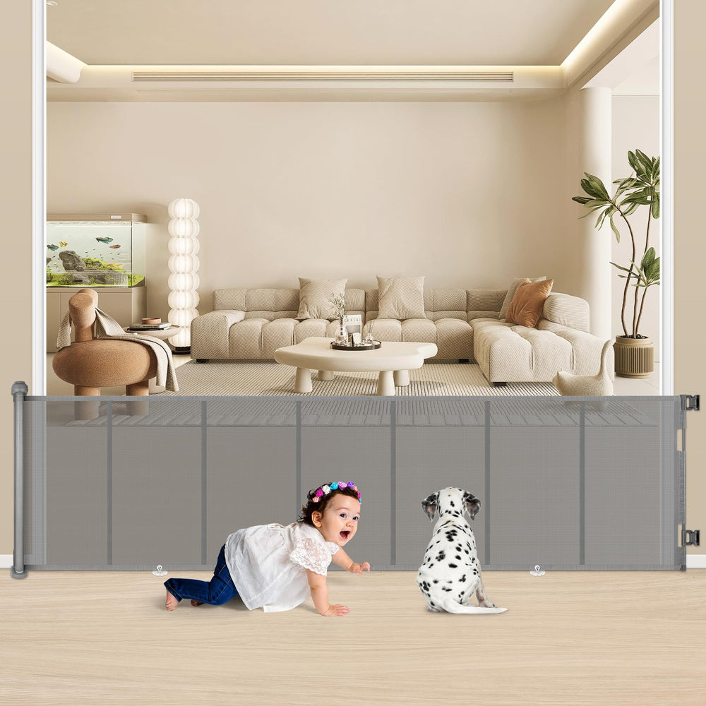MYPIN 34x120-inch retractable gate extended for wide openings and safety