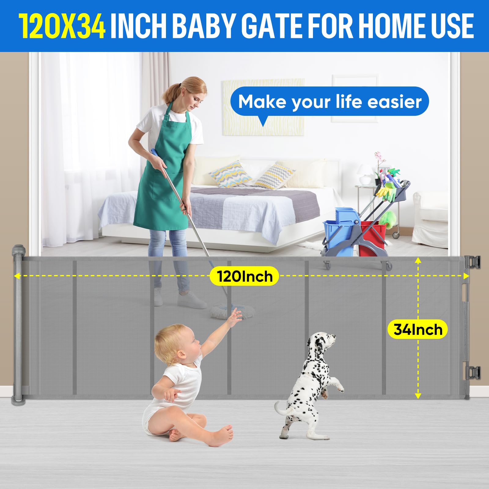 MYPIN gate demonstrates easy one-handed operation for busy parents