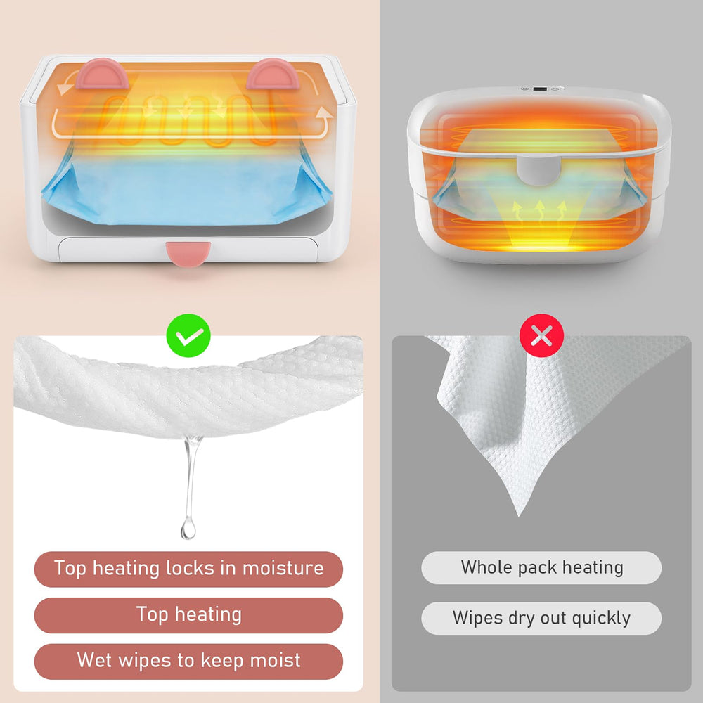 MYPIN Wipe Warmer's large capacity holds up to 120 wipes for less refilling.