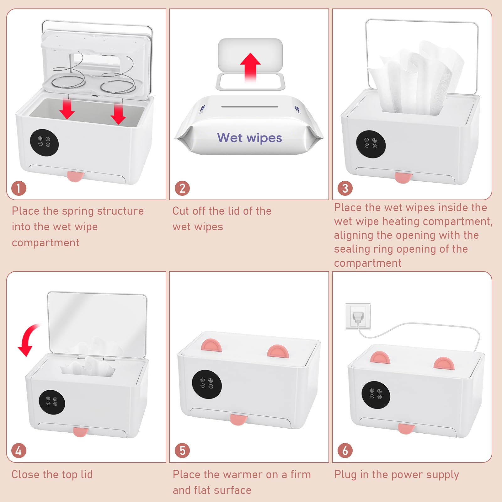 MYPIN Baby Wipe Warmer with mirror lid supports easy masking routines.